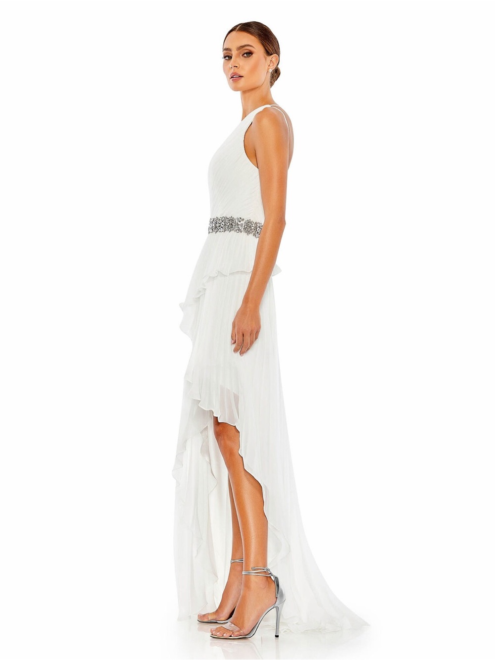 NWT Mac Duggal 49532 One Shoulder High Low Dress ~ Size 0 | MSRP $498